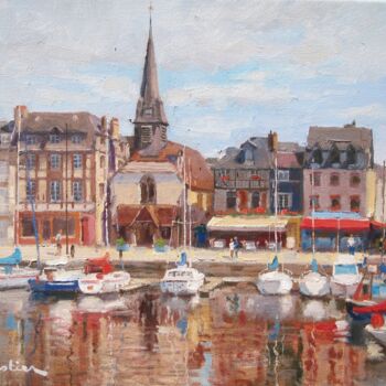 Painting titled "Honfleur, Normandy" by Marc Forestier, Original Artwork, Oil