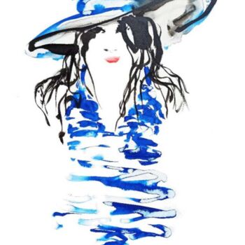 Картина под названием "Au sortir du bain" - Marc Hanniet, Подлинное произведение искусства, Чернила