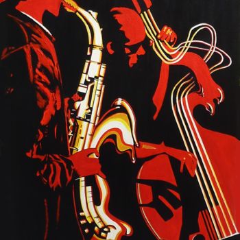 Schilderij getiteld "Jazz à Prague.jpg" door Marc Hart, Origineel Kunstwerk