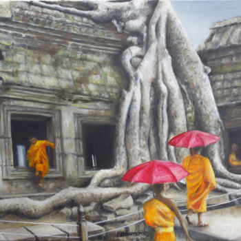 Painting titled "Angkor" by Marc Haumont, Original Artwork, Oil
