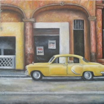 Schilderij getiteld "Auto Cuba" door Marc Haumont, Origineel Kunstwerk, Olie