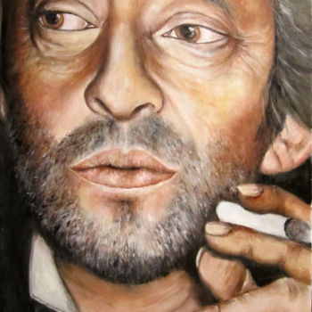 Peinture intitulée "Gainsbourg I" par Marc Haumont, Œuvre d'art originale, Huile