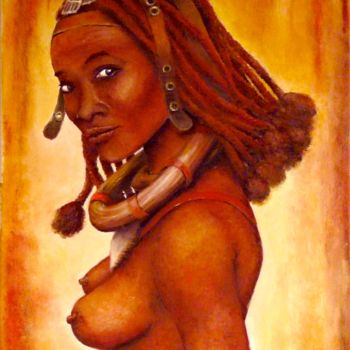 Painting titled "Himba" by Marc Haumont, Original Artwork, Oil