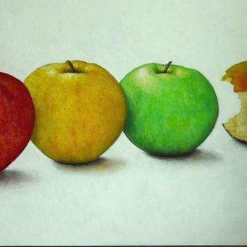 Painting titled "3,5 Pommes / 3.5 Ap…" by Marc Haumont, Original Artwork, Oil