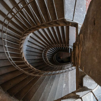 Fotografía titulada "vieil escalier" por Marc Knecht Photographe, Obra de arte original, Fotografía no manipulada