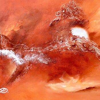 Schilderij getiteld "Rouge de Mars PF" door Marc Lasserre, Origineel Kunstwerk, Olie