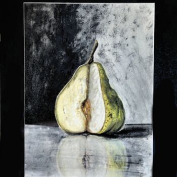 Peinture intitulée "la poire coupé" par Marc Lejeune, Œuvre d'art originale, Autre