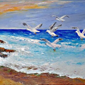 Peinture intitulée "la grande marée" par Marc Lejeune, Œuvre d'art originale, Huile