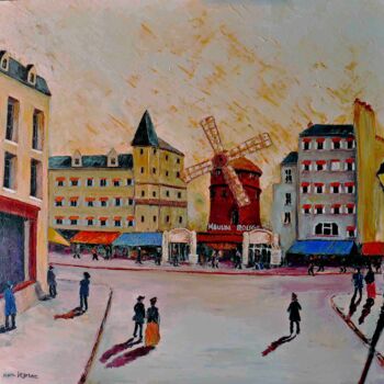 Peinture intitulée "le moulin-rouge.jpg" par Marc Lejeune, Œuvre d'art originale, Huile