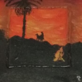 Peinture intitulée "Soir désert .jpg" par Marc Lev, Œuvre d'art originale, Huile
