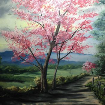 Peinture intitulée "Flowering tree" par Marc Merie, Œuvre d'art originale, Acrylique