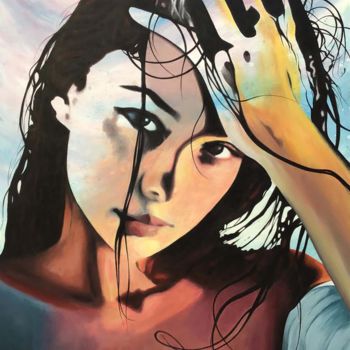 Картина под названием "Brune" - Marc Palluy, Подлинное произведение искусства, Акрил Установлен на Деревянная рама для носил…