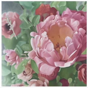 Картина под названием "Floral 2" - Marc Palluy, Подлинное произведение искусства, Масло