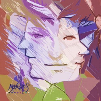 「Three faces 2」というタイトルの描画 Markosによって, オリジナルのアートワーク, デジタル