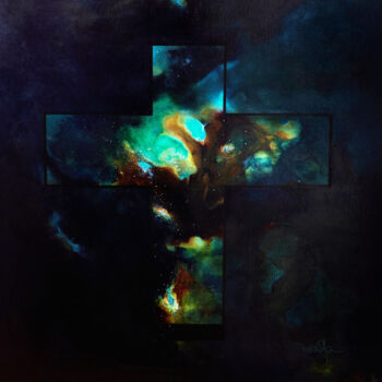 Peinture intitulée "Cross" par Marc St-Jean, Œuvre d'art originale, Huile
