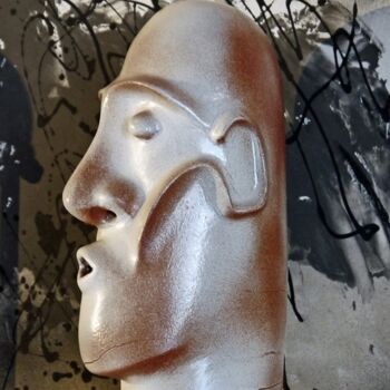 Sculpture intitulée "le-souffleur.jpg" par Marc Taupin, Œuvre d'art originale, Céramique