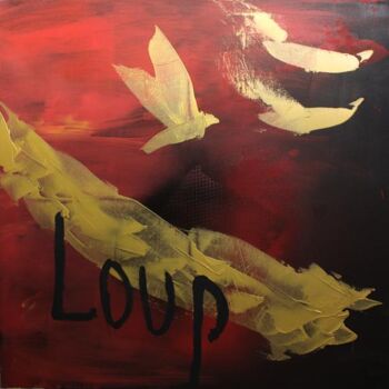 Painting titled "loup.jpg" by Marc Taupin, Original Artwork, Oil