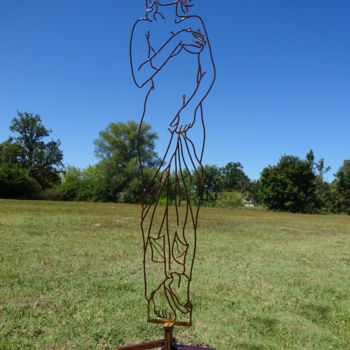Sculpture titled "Coralie 23h10" by Marc Terrade, Original Artwork, Metals