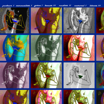 Arts numériques intitulée "Le jeu de dames" par Marc Terrade, Œuvre d'art originale, Peinture numérique Monté sur Châssis en…