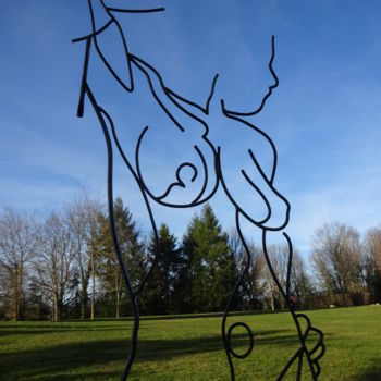 Sculpture titled "L'Indécise" by Marc Terrade, Original Artwork, Metals
