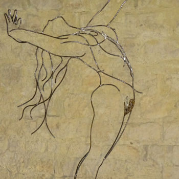 Sculpture intitulée "L'envol de Mitsouko" par Marc Terrade, Œuvre d'art originale, Métaux