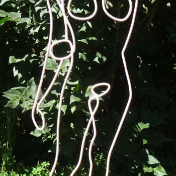 Sculpture titled "Miss Perplexe" by Marc Terrade, Original Artwork, Metals