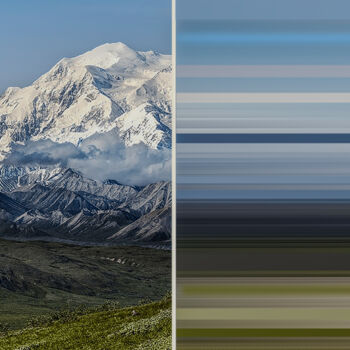 Photographie intitulée "Mountain Diptych" par Marc Vandermeer, Œuvre d'art originale, Photographie manipulée