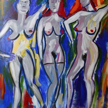 Painting titled "Trio d'Eve" by Marc Vichet, Original Artwork, Acrylic