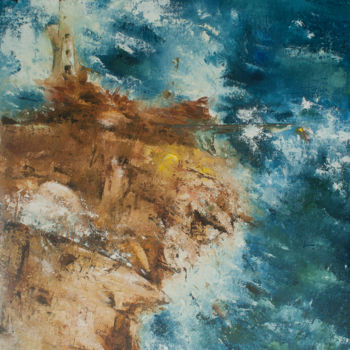 Peinture intitulée "Tempête destructrice" par Marc Vuillermoz, Œuvre d'art originale, Huile