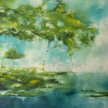 Peinture intitulée "Un étang quelque pa…" par Vuillermoz Marc, Œuvre d'art originale, Huile