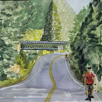Pintura titulada "Ponte de estrada de…" por Marçal Francisco Bacchin Fernandes, Obra de arte original, Acuarela