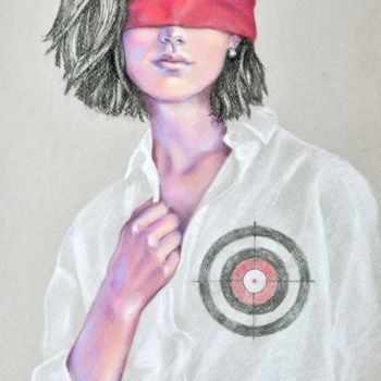 Dibujo titulada "Target" por Marcani, Obra de arte original, Pastel