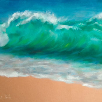 Drawing titled "Sea" by Marcani, Original Artwork, Pastel