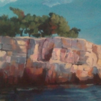 Painting titled "Les calanques de ca…" by Marc De Moulins, Original Artwork, Oil