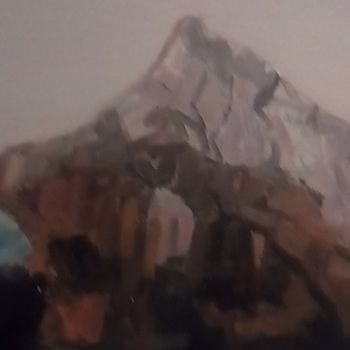 Peinture intitulée "Rocher basaltique" par Marc De Moulins, Œuvre d'art originale, Huile