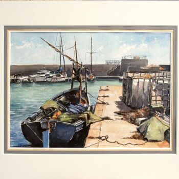 「Port du Cros de Cag…」というタイトルの絵画 Marcel Boosによって, オリジナルのアートワーク