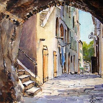 Painting titled "Rue de Nuit" by Marcel Boos, Original Artwork