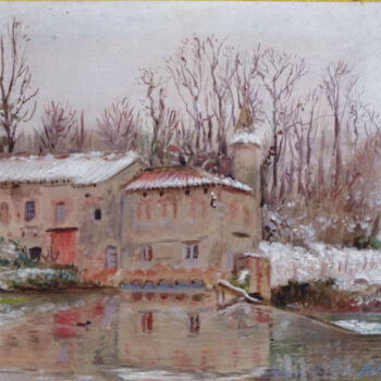 Painting titled "Moulin de Briatexte…" by Marcel Duruflé, Original Artwork, Digital Print Mounted on Cardboard