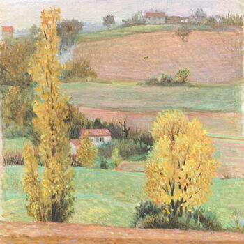 Painting titled "Paysage  à FIAC (Ta…" by Marcel Duruflé, Original Artwork, Digital Print