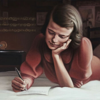 Peinture intitulée "Sophie Scholl - ''W…" par Marcel Heinze, Œuvre d'art originale, Huile