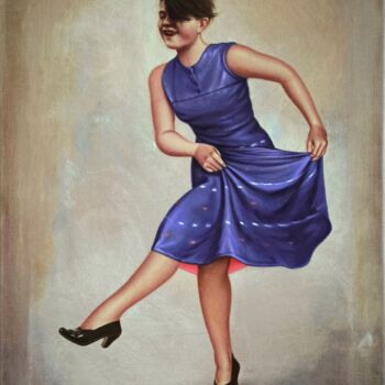 Malerei mit dem Titel "Beim Tanz (dancing…" von Marcel Heinze, Original-Kunstwerk, Öl
