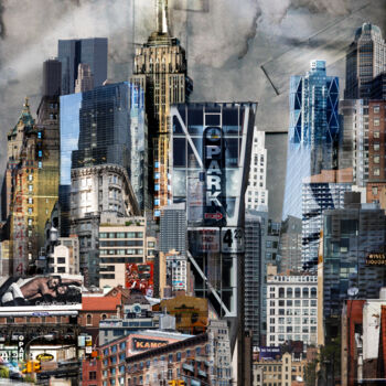 Photographie intitulée "New York Stree" par Marcel Nakache, Œuvre d'art originale, Photographie manipulée Monté sur Aluminium