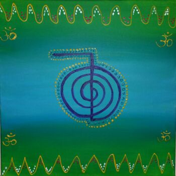 Painting titled "Reiki and Om" by Marcela Santos, Original Artwork, Acrylic