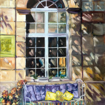 Peinture intitulée "Salon de thé au Châ…" par Marcela Bausson, Œuvre d'art originale, Huile