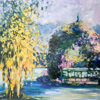 Malerei mit dem Titel "Gloriette-du-jardin" von Marcela Bausson, Original-Kunstwerk, Öl