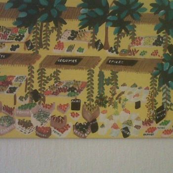 Pintura titulada "Marchand de fruits…" por Marceline Odet, Obra de arte original