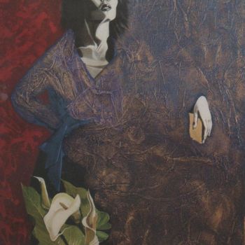 Painting titled "la belle Kim" by Marceline Robert, Original Artwork, Acrylic