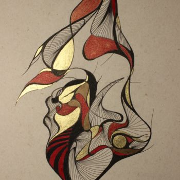 Drawing titled "exubérance" by Marceline Robert, Original Artwork, Graphite