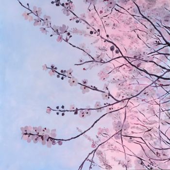 Картина под названием "Cherry Blossom" - Marcella Marais, Подлинное произведение искусства, Масло