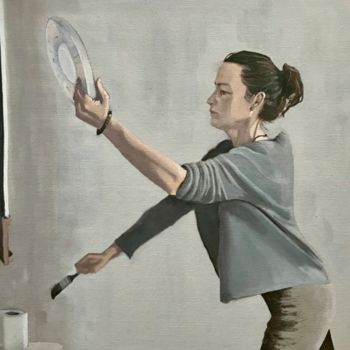 Картина под названием "Aine Devine Dancing…" - Marcella Marais, Подлинное произведение искусства, Масло